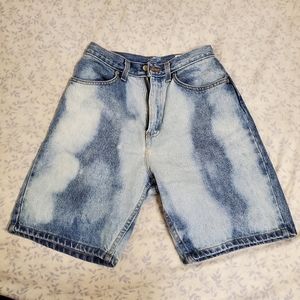 Vintage Bleach Denim High Waisted Mom Shorts